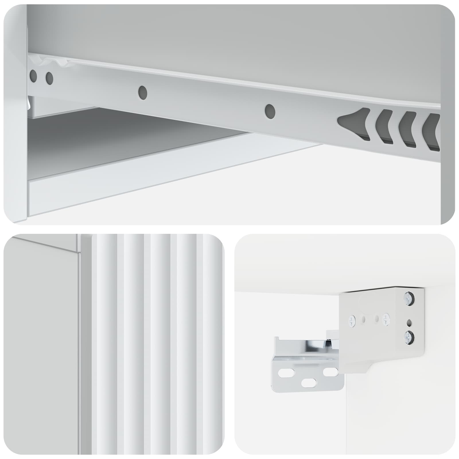 Tavolino da Parete Laterale Bianco 59 x 34,5 x 17 cm | homemem39