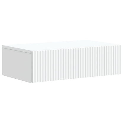 Tavolino da Parete Laterale Bianco 59 x 34,5 x 17 cm