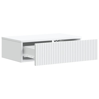Tavolino da Parete Laterale Bianco 59 x 34,5 x 17 cm