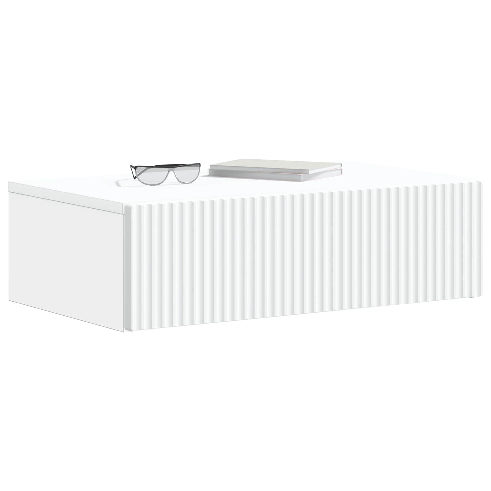 Tavolino da Parete Laterale Bianco 59 x 34,5 x 17 cm | homemem39