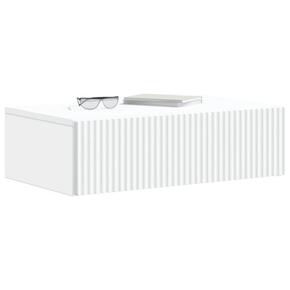 Tavolino da Parete Laterale Bianco 59 x 34,5 x 17 cm