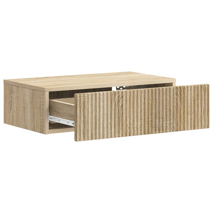 Tavolino da Parete Laterale Rovere Sonoma 59 x 34,5 x 17 cm | homemem39