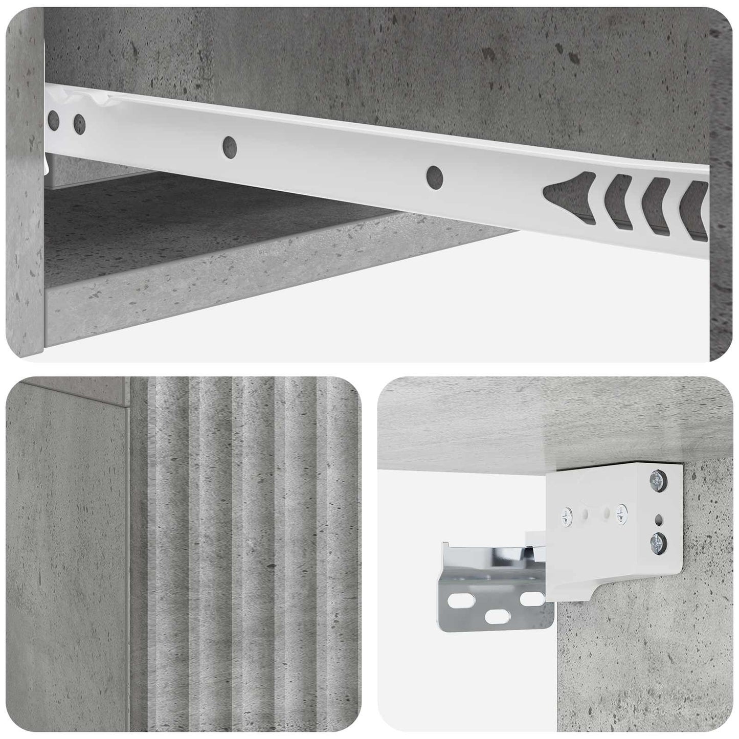 Tavolino da Parete Laterale Grigio Cemento 59 x 34,5 x 17 cm | homemem39
