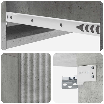 Tavolino da Parete Laterale Grigio Cemento 59 x 34,5 x 17 cm