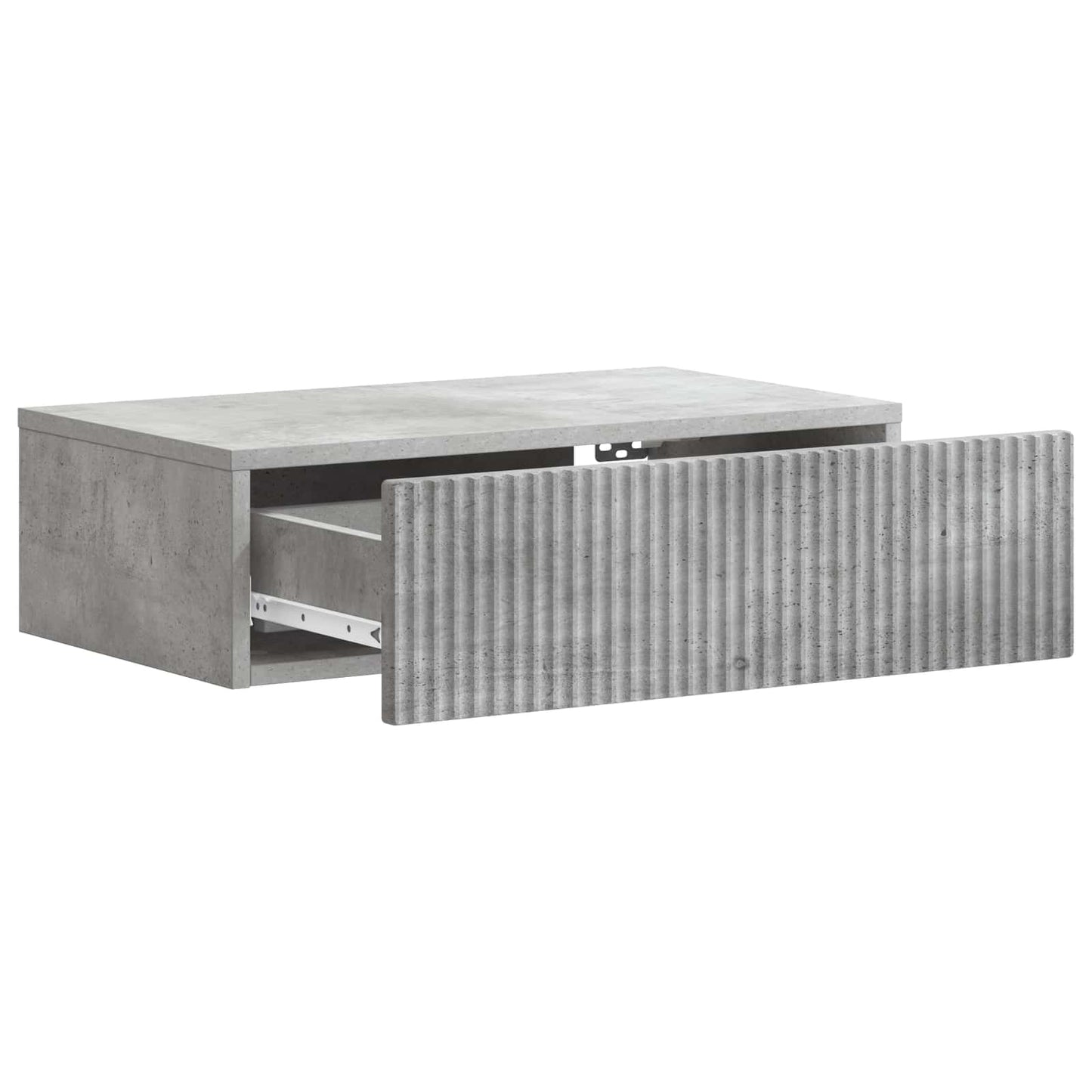 Tavolino da Parete Laterale Grigio Cemento 59 x 34,5 x 17 cm