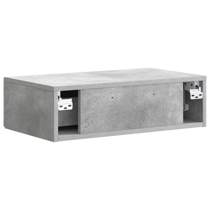 Tavolino da Parete Laterale Grigio Cemento 59 x 34,5 x 17 cm