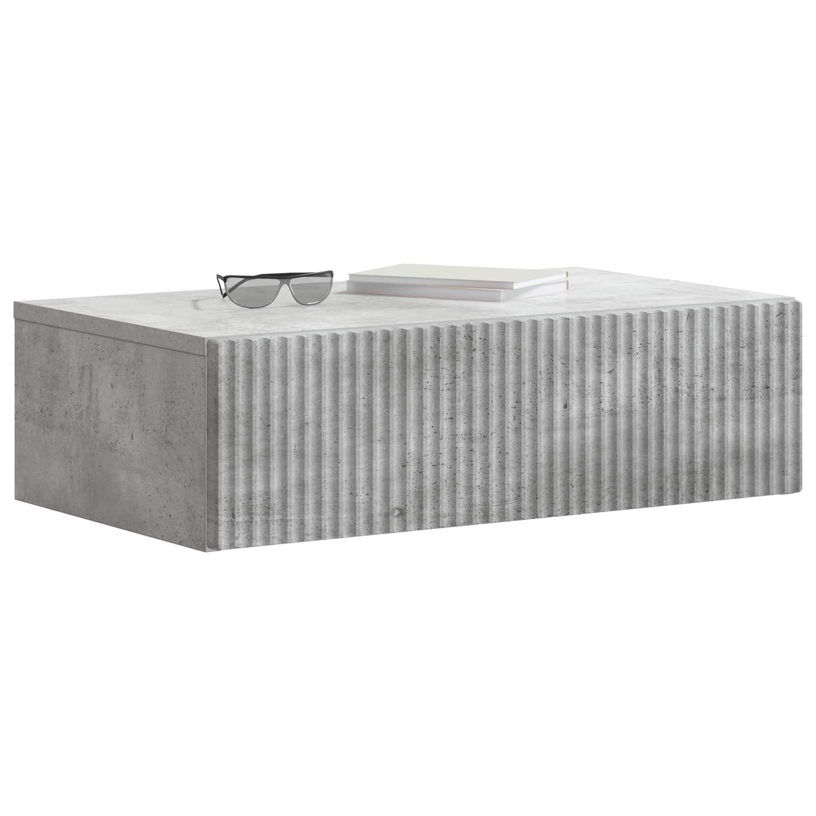 Tavolino da Parete Laterale Grigio Cemento 59 x 34,5 x 17 cm | homemem39