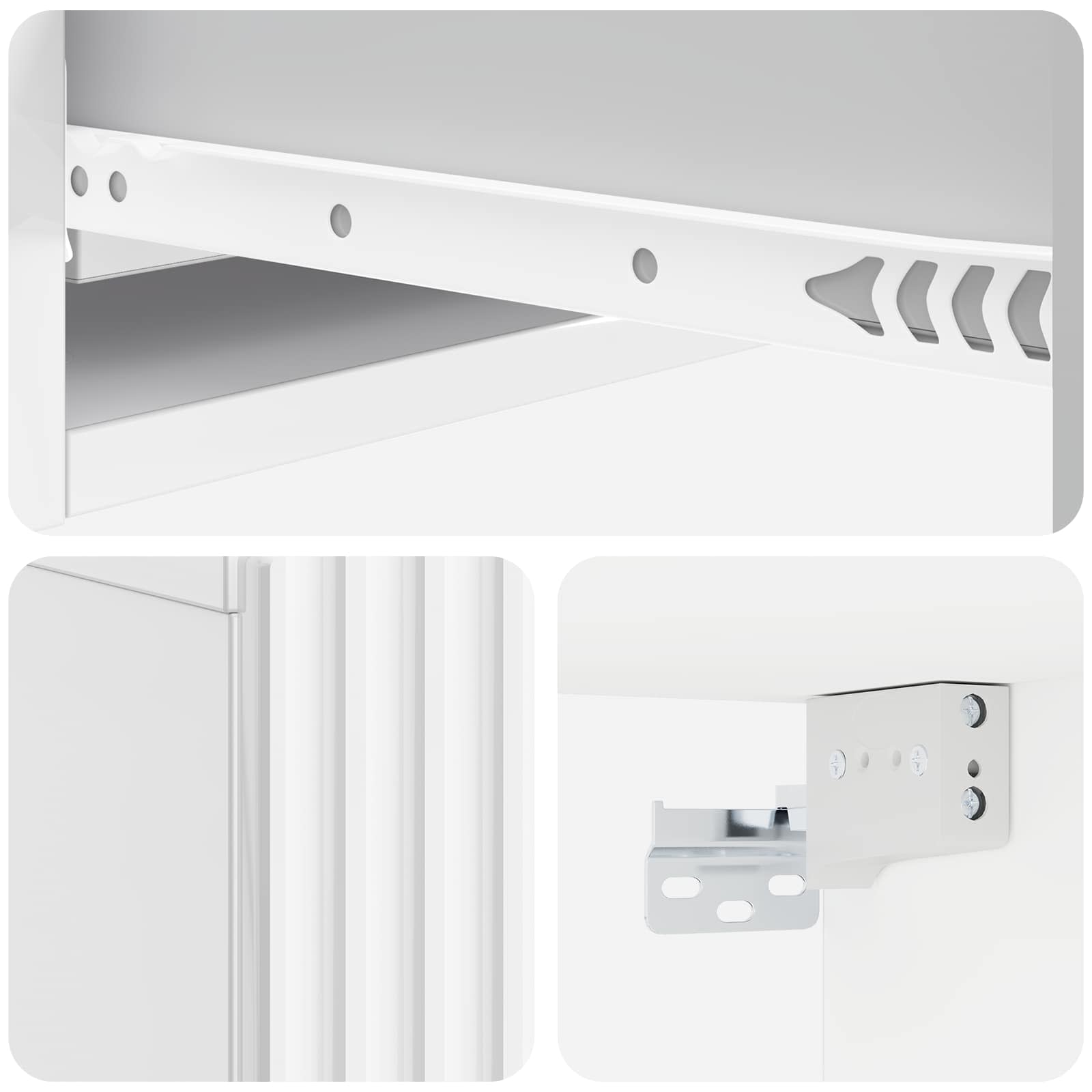 Tavolino da Parete Laterale Bianco Lucido 59 x 34,5 x 17 cm | homemem39