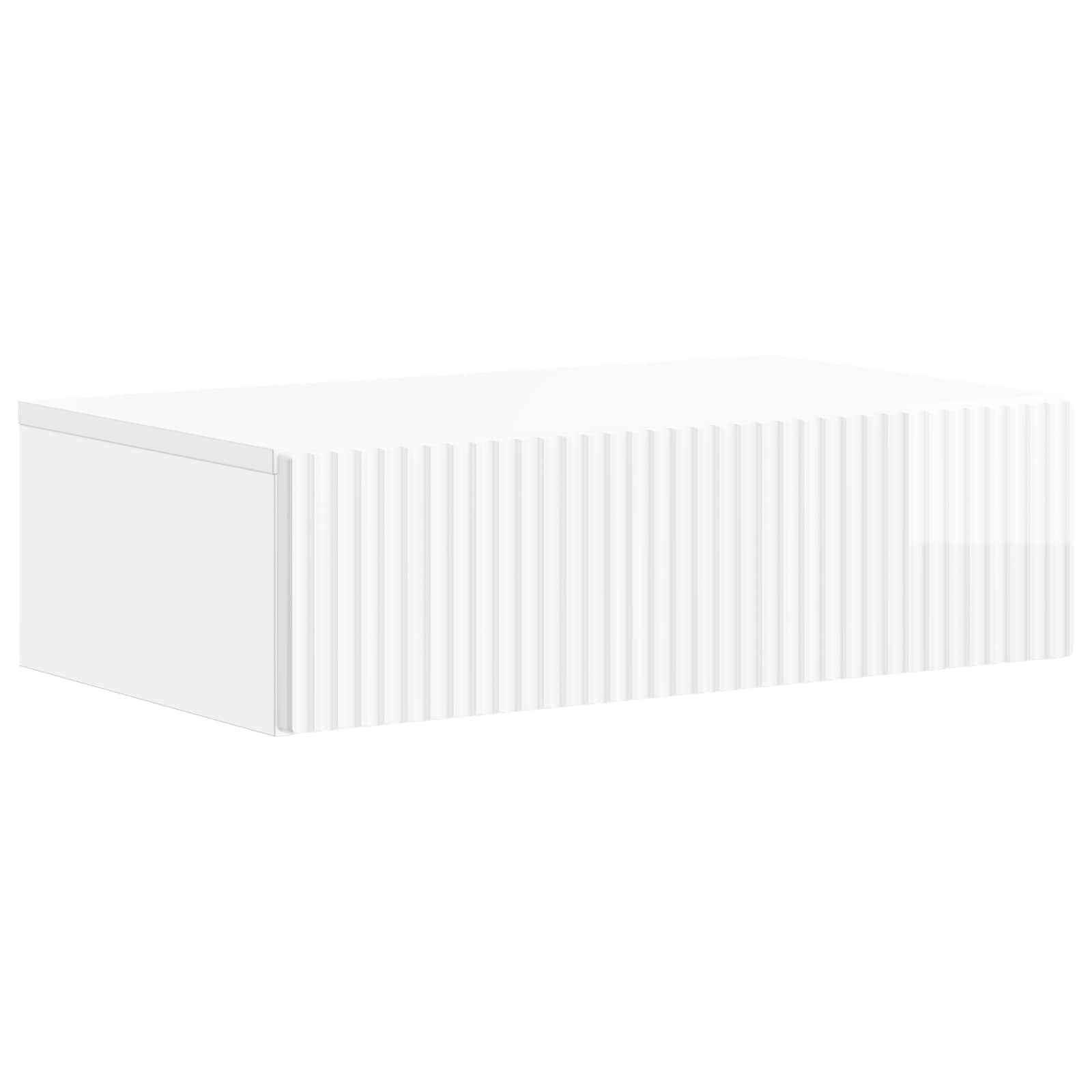 Tavolino da Parete Laterale Bianco Lucido 59 x 34,5 x 17 cm | homemem39