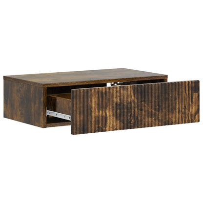 Tavolino da Parete Laterale Rovere Fumo 59 x 34,5 x 17 cm