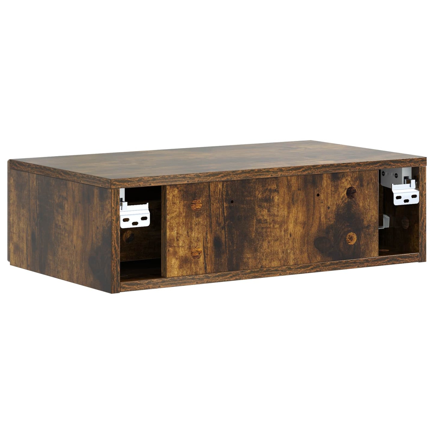Tavolino da Parete Laterale Rovere Fumo 59 x 34,5 x 17 cm