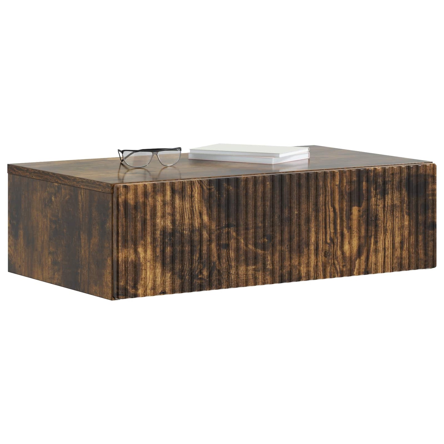 Tavolino da Parete Laterale Rovere Fumo 59 x 34,5 x 17 cm
