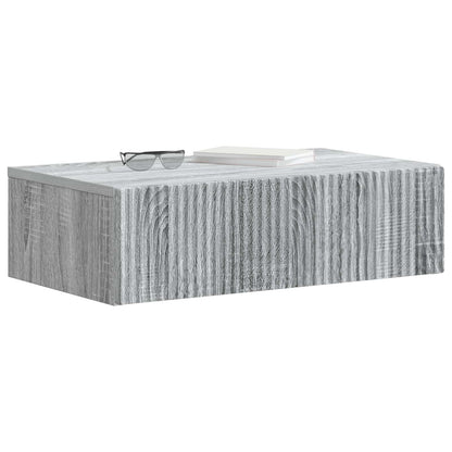 Tavolino da Parete Laterale Grigio Sonoma 59 x 34,5 x 17 cm