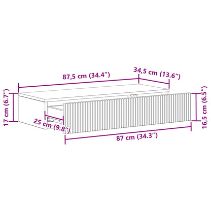 Tavolino da Parete Laterale Bianco 87,5 x 34,5 x 17 cm | homemem39