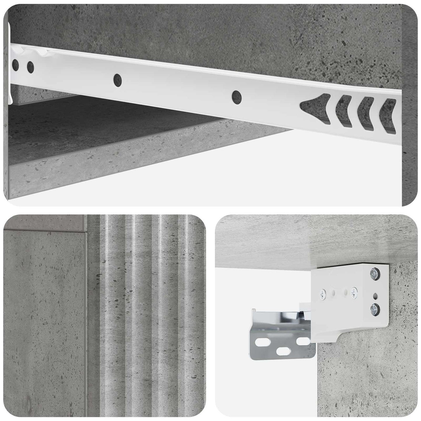 Tavolino da Parete Laterale Grigio Cemento 87,5 x 34,5 x 17 cm | homemem39