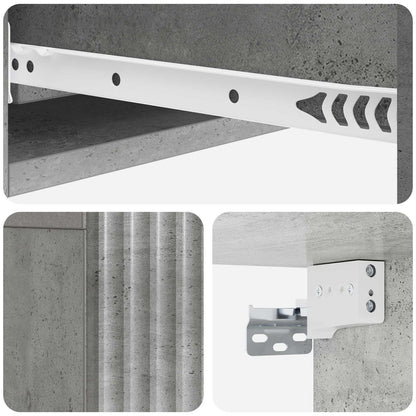 Tavolino da Parete Laterale Grigio Cemento 87,5 x 34,5 x 17 cm | homemem39
