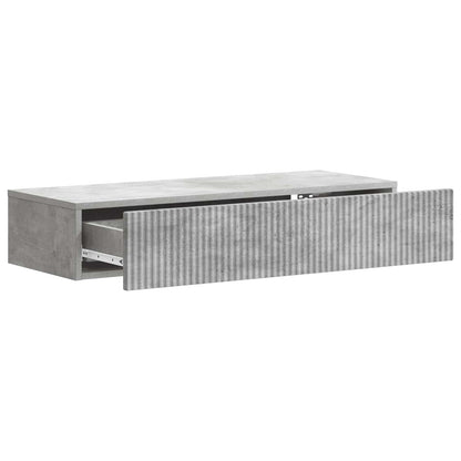 Tavolino da Parete Laterale Grigio Cemento 87,5 x 34,5 x 17 cm