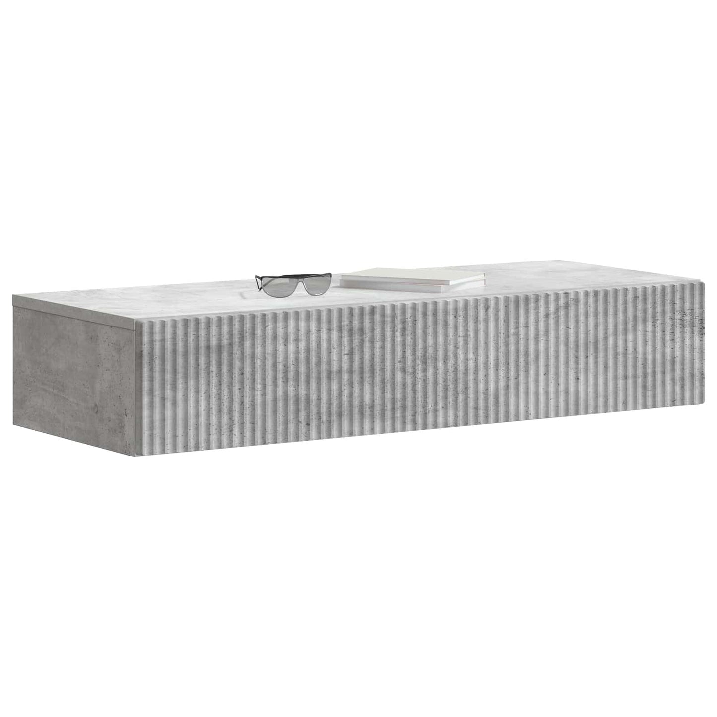 Tavolino da Parete Laterale Grigio Cemento 87,5 x 34,5 x 17 cm