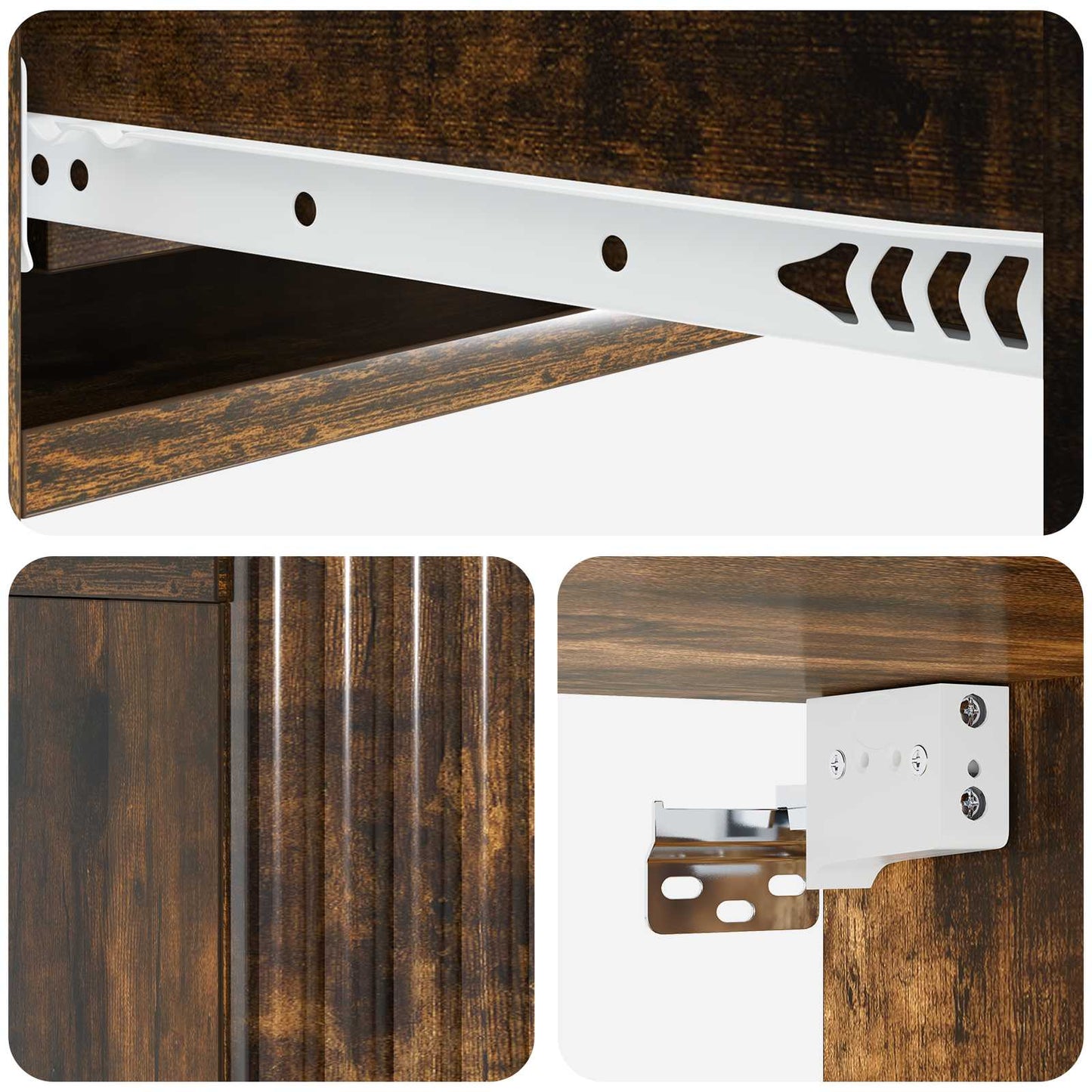 Tavolino da Parete Laterale Rovere Fumo 87,5 x 34,5 x 17 cm | homemem39