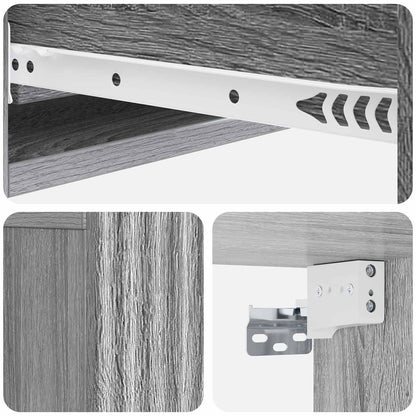 Tavolino da Parete Laterale Grigio Sonoma 87,5 x 34,5 x 17 cm | homemem39