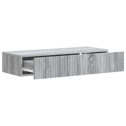 Tavolino da Parete Laterale Grigio Sonoma 87,5 x 34,5 x 17 cm | homemem39