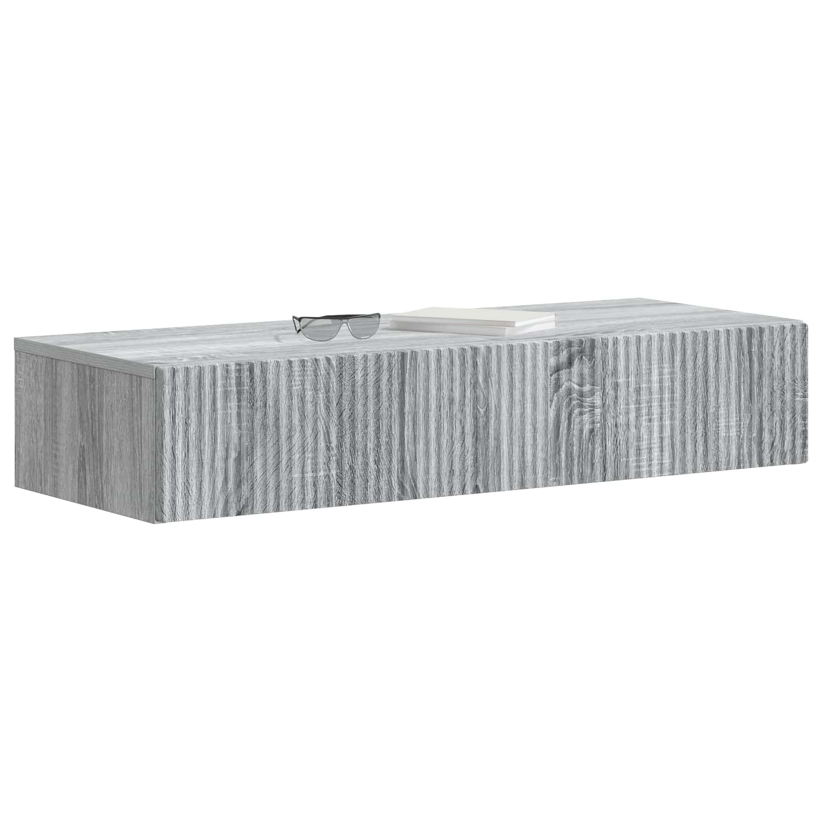 Tavolino da Parete Laterale Grigio Sonoma 87,5 x 34,5 x 17 cm | homemem39