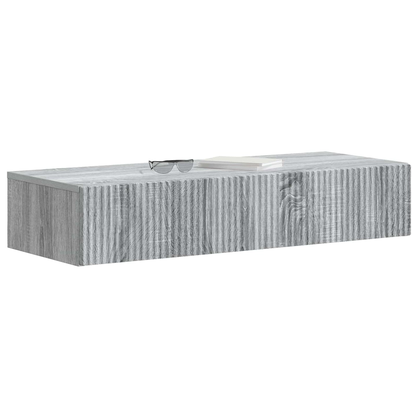 Tavolino da Parete Laterale Grigio Sonoma 87,5 x 34,5 x 17 cm