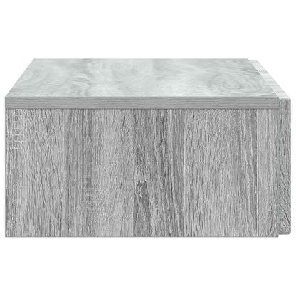 Tavolino da Parete Laterale Grigio Sonoma 87,5 x 34,5 x 17 cm