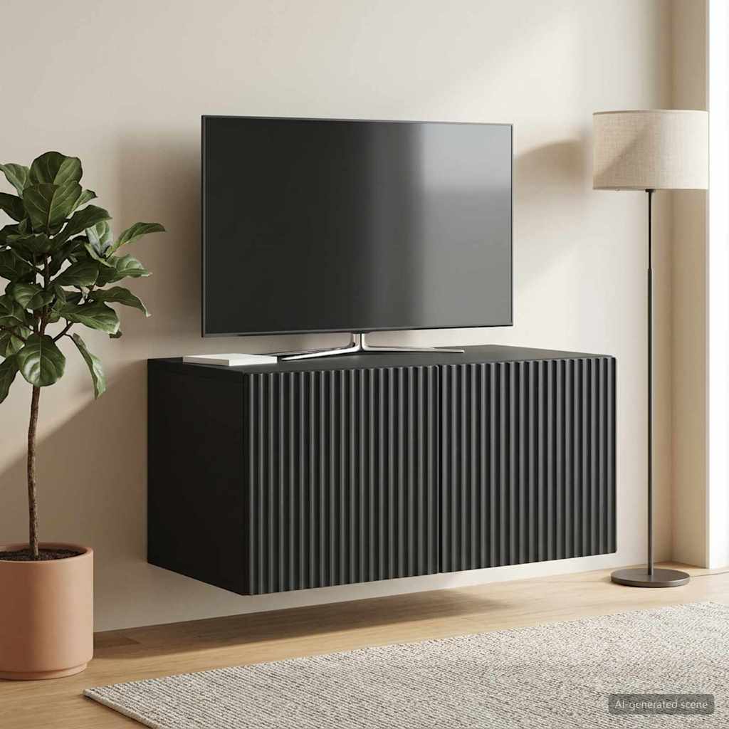 Mobile Porta TV da Muro Nero 59,5 x 41 x 30 cm
