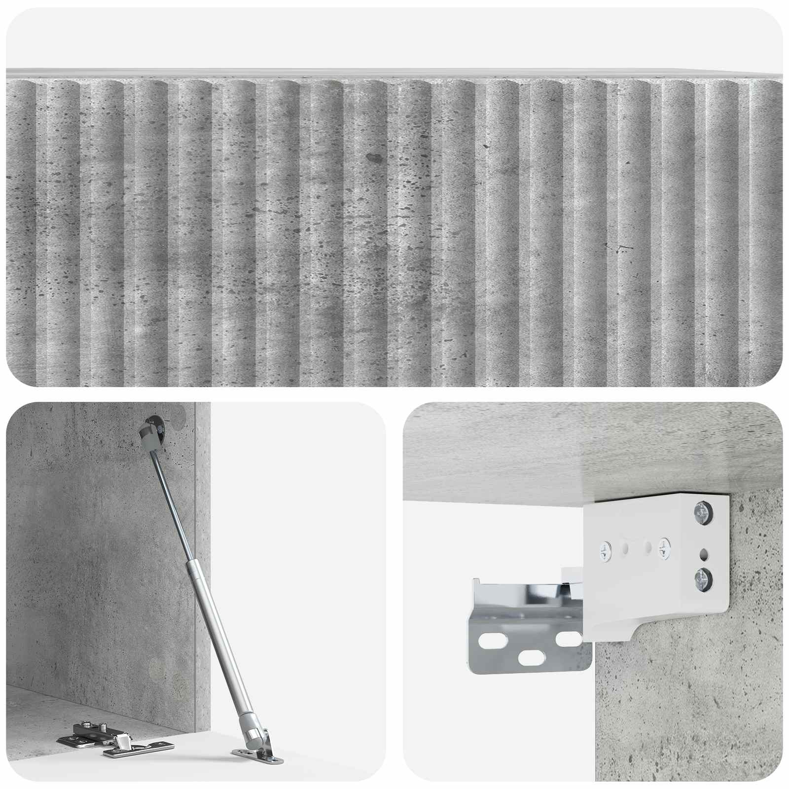 Mobile Porta TV da Muro Grigio Cemento 59,5 x 41 x 30 cm | homemem39