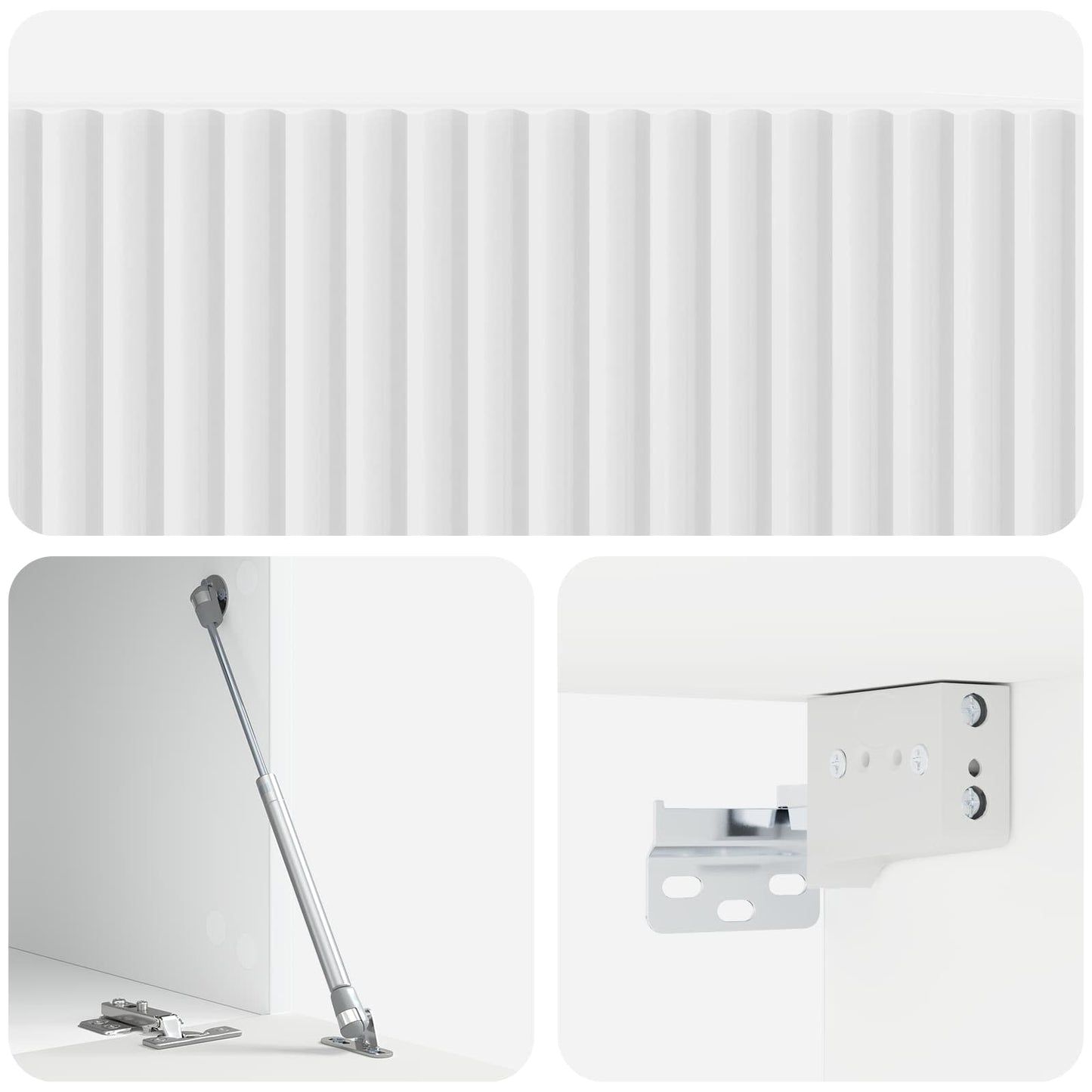 Mobile Porta TV da Muro Bianco Lucido 59,5 x 41 x 30 cm | homemem39