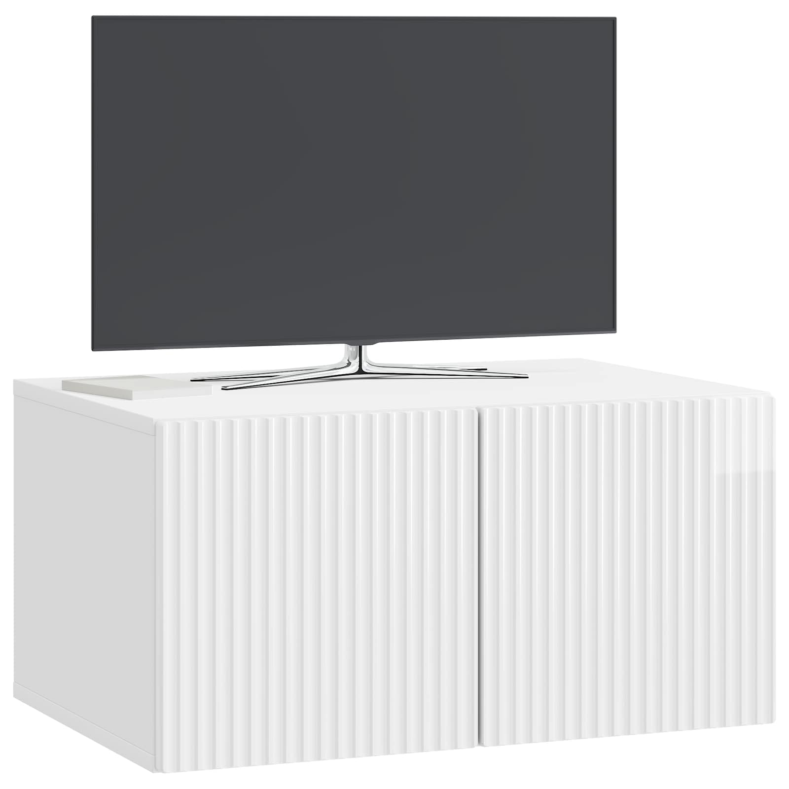 Mobile Porta TV da Muro Bianco Lucido 59,5 x 41 x 30 cm | homemem39