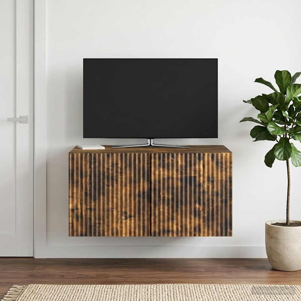 Mobile Porta TV da Muro Rovere Fumo 59,5 x 41 x 30 cm