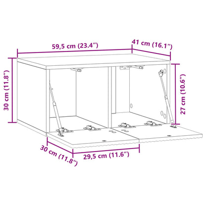 Mobile Porta TV da Muro Rovere Fumo 59,5 x 41 x 30 cm | homemem39