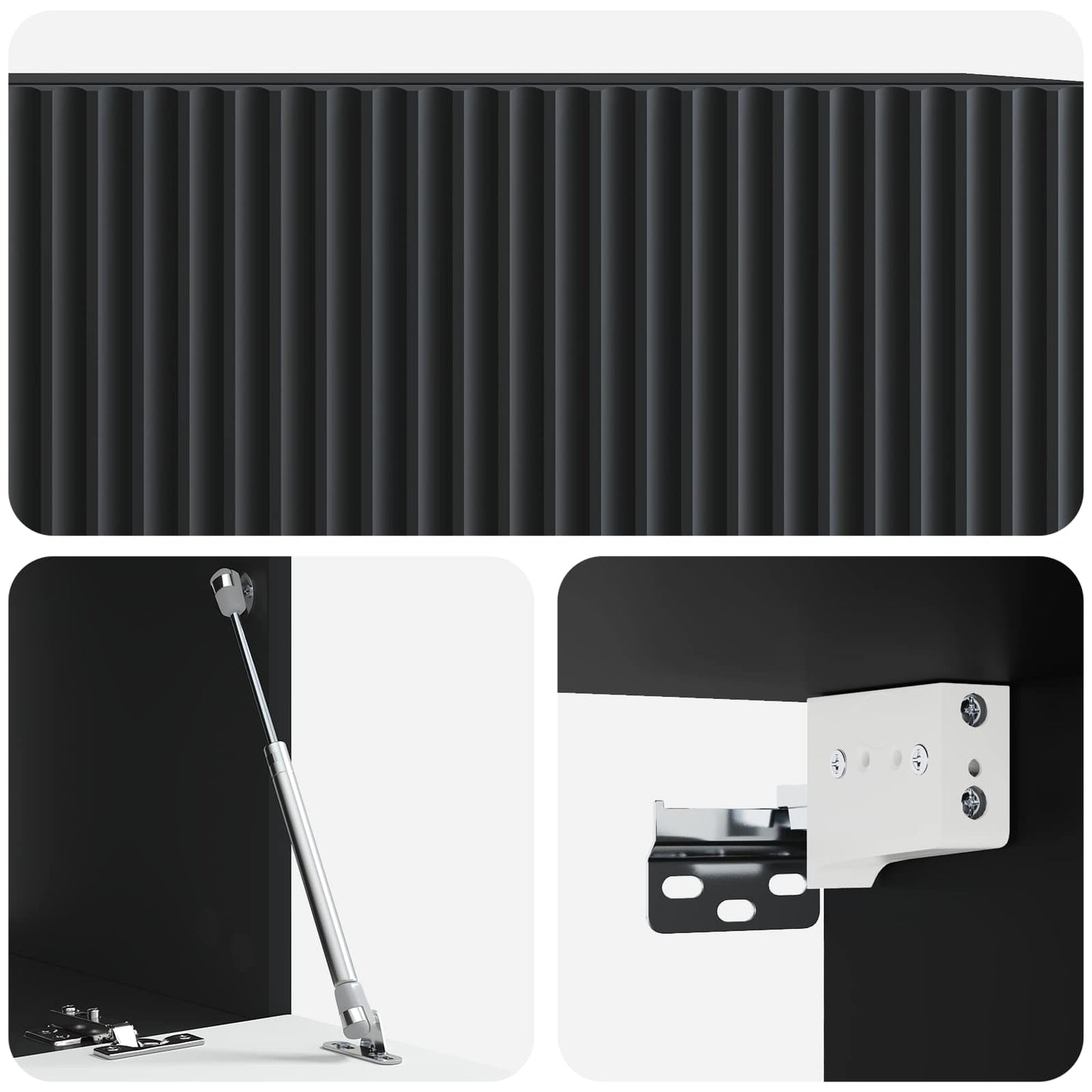 Mobile Porta TV da Muro Nero 78,5 x 41 x 30 cm | homemem39