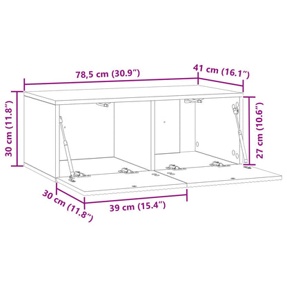 Mobile Porta TV da Muro Nero 78,5 x 41 x 30 cm | homemem39