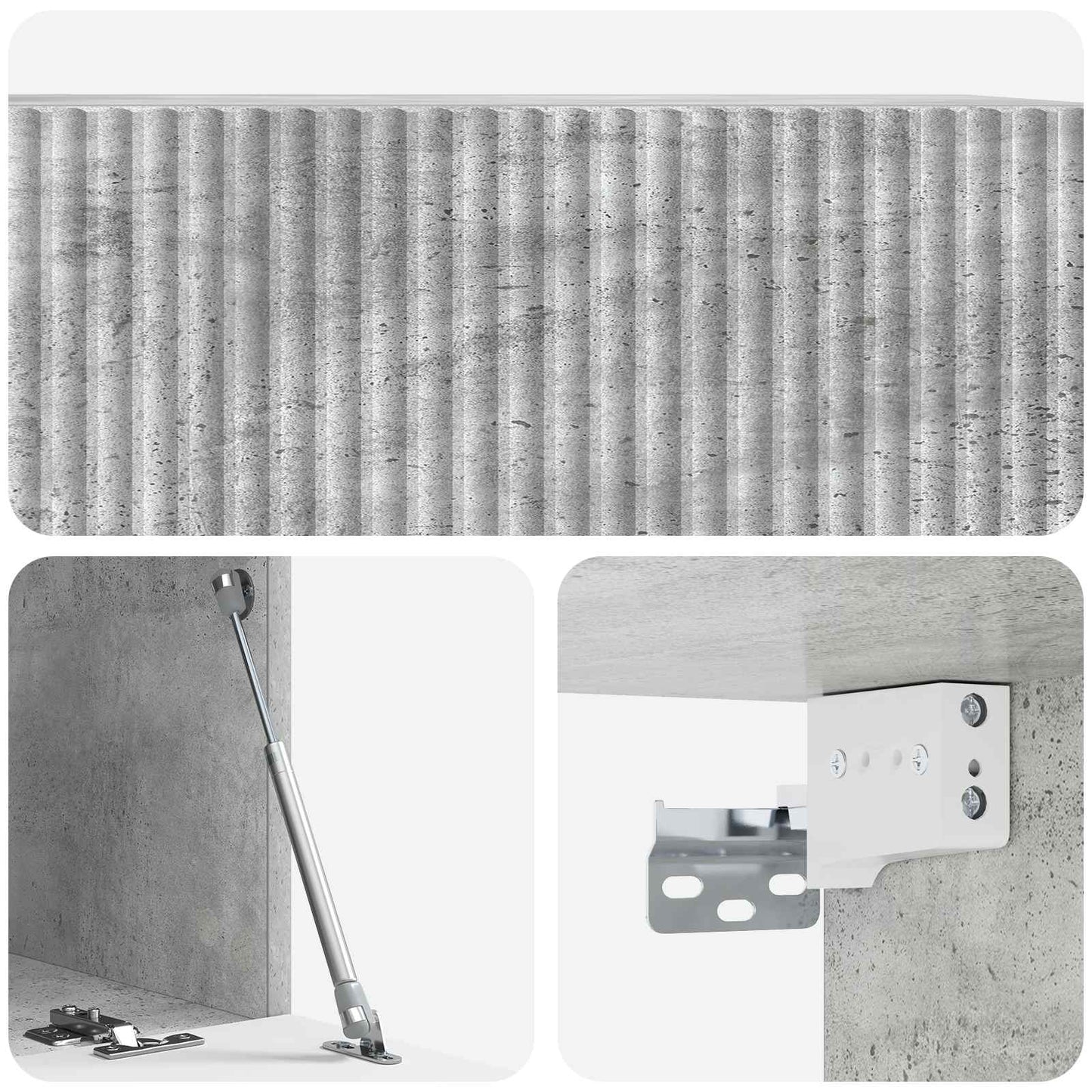 Mobile Porta TV da Muro Grigio Cemento 78,5 x 41 x 30 cm