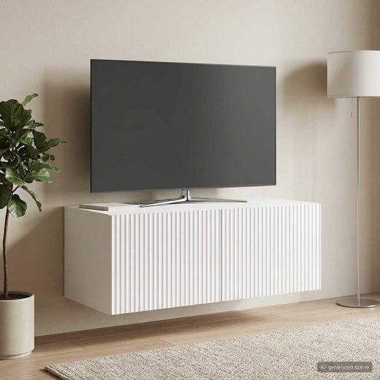 Mobile Porta TV da Muro Bianco Lucido 78,5 x 41 x 30 cm