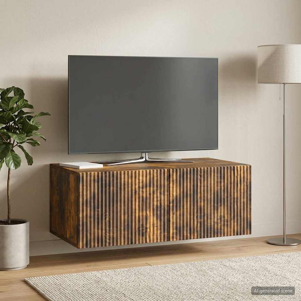Mobile Porta TV da Muro Rovere Fumo 78,5 x 41 x 30 cm