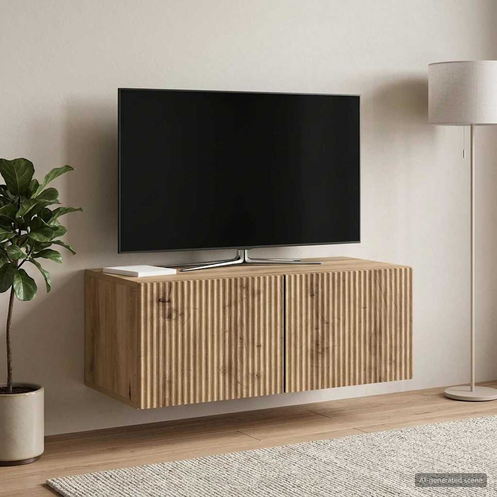 Mobile Porta TV da Muro Rovere Artigianale 78,5 x 41 x 30 cm