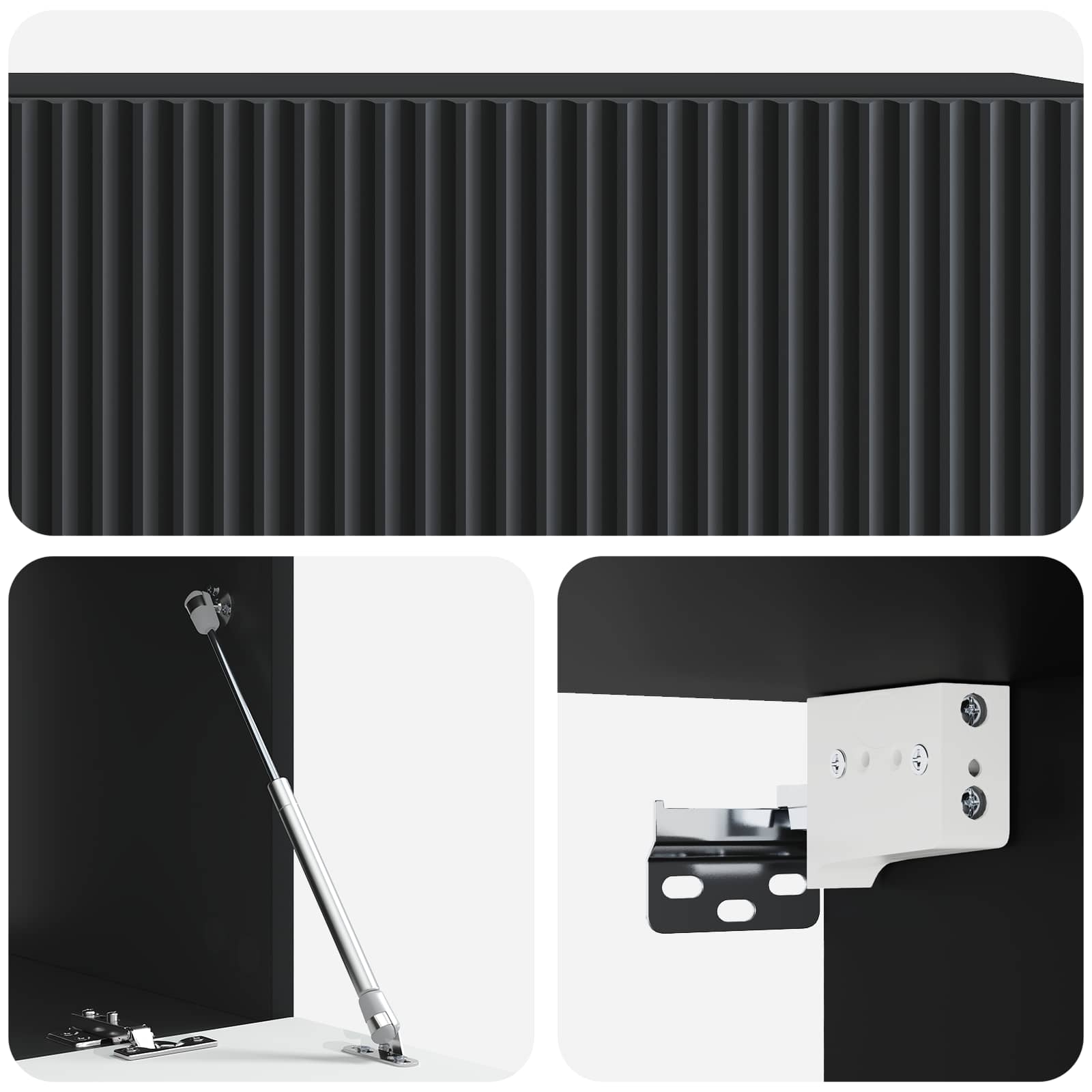 Mobile Porta TV da Muro Montaggio a parete Nero 98 x 41 x 30 cm | homemem39
