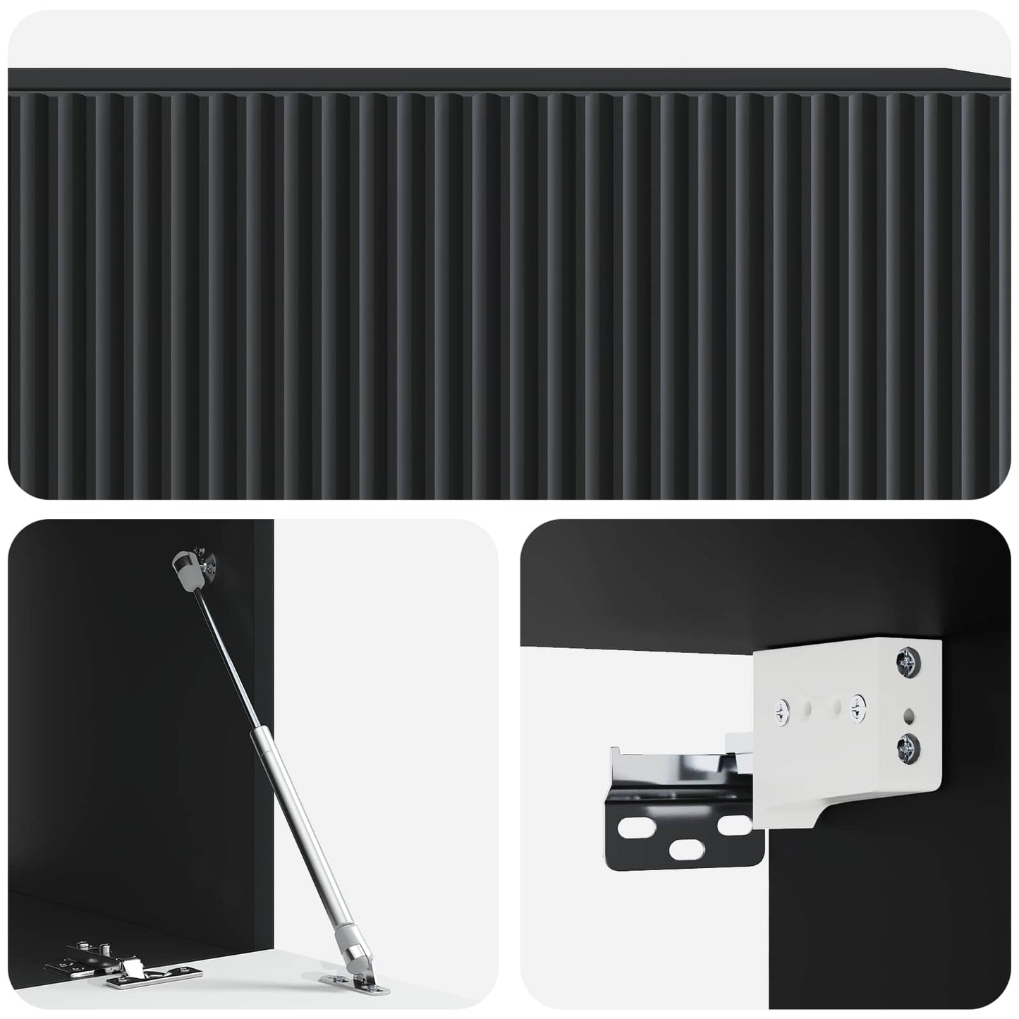 Mobile Porta TV da Muro Montaggio a parete Nero 98 x 41 x 30 cm