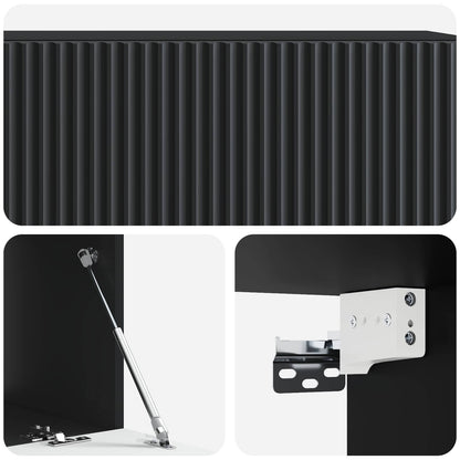 Mobile Porta TV da Muro Montaggio a parete Nero 98 x 41 x 30 cm