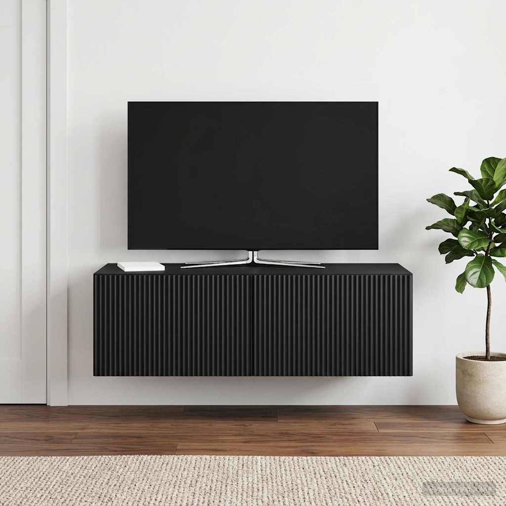 Mobile Porta TV da Muro Montaggio a parete Nero 98 x 41 x 30 cm