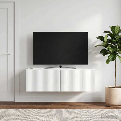 Mobile Porta TV da Muro Bianco Lucido 98 x 41 x 30 cm
