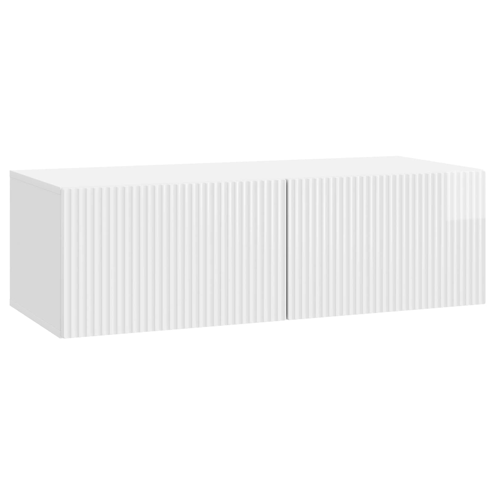 Mobile Porta TV da Muro Bianco Lucido 98 x 41 x 30 cm | homemem39