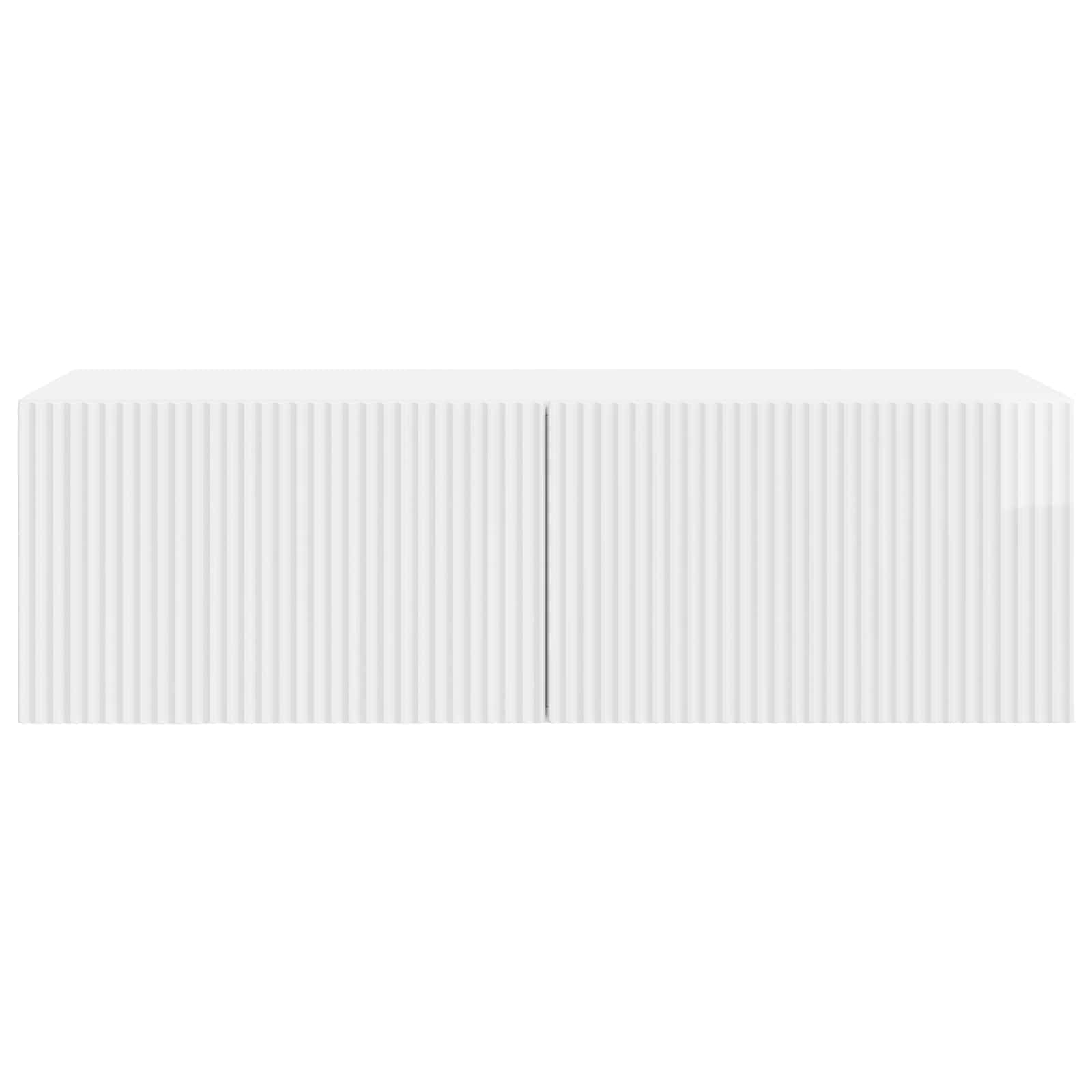 Mobile Porta TV da Muro Bianco Lucido 98 x 41 x 30 cm | homemem39