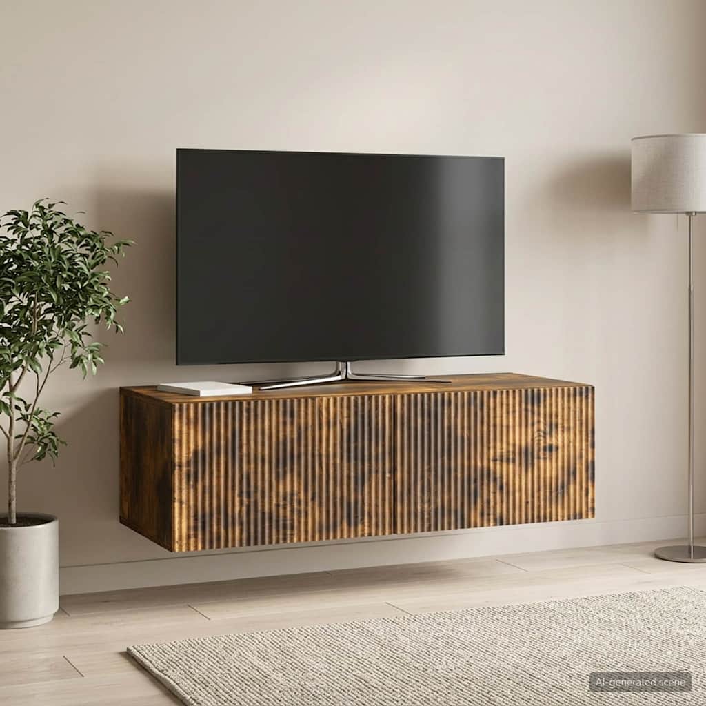 Mobile Porta TV da Muro Rovere Fumo 98 x 41 x 30 cm