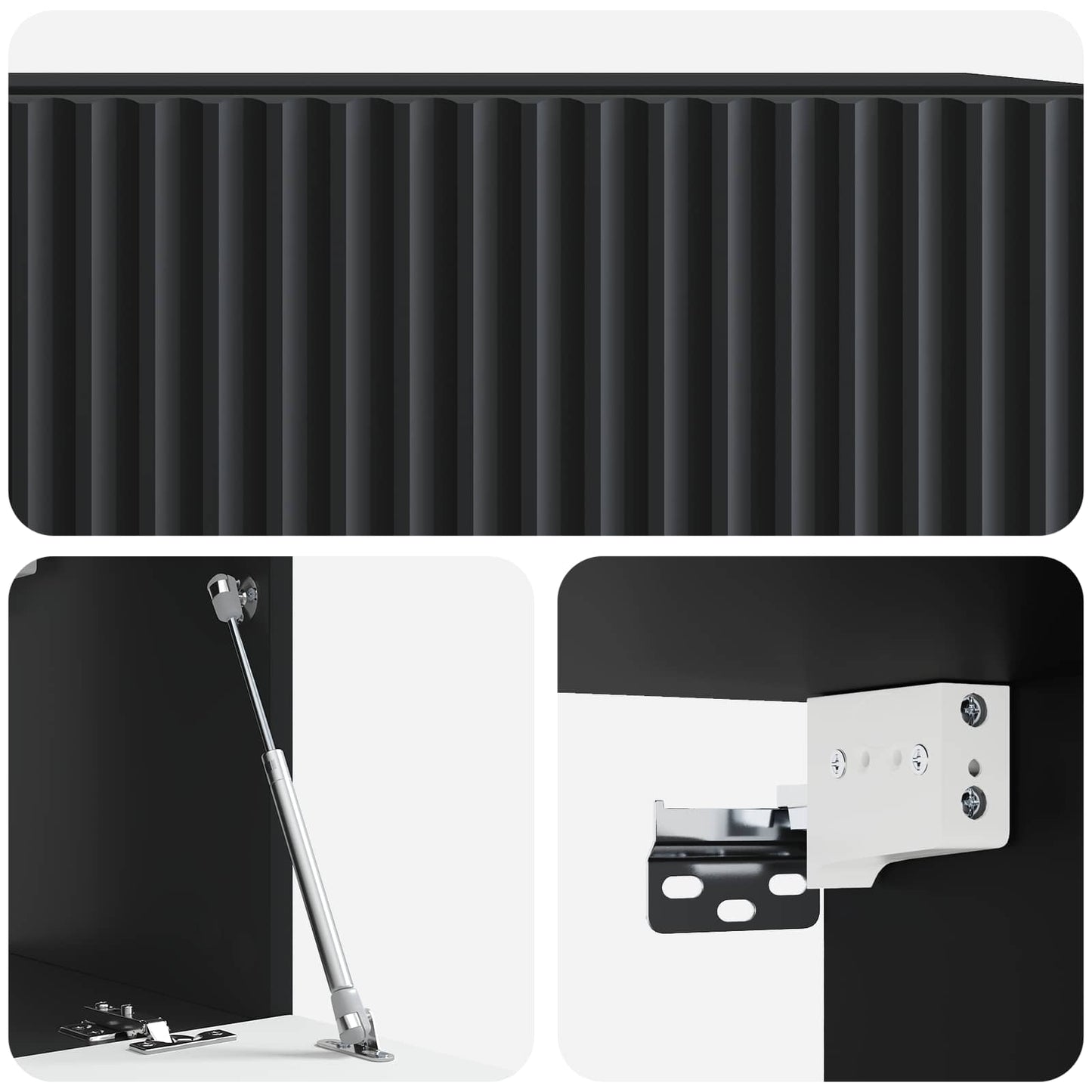 Mobile Porta TV da Muro Nero 59,5 x 31 x 30 cm