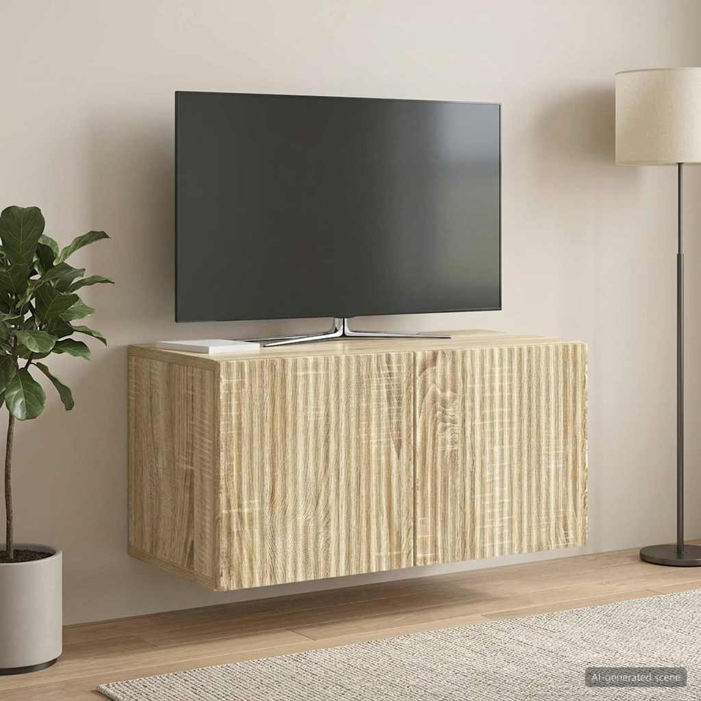 Mobile Porta TV da Muro Rovere Sonoma 59,5 x 31 x 30 cm